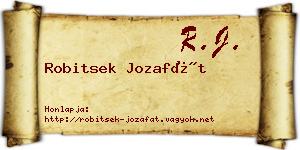 Robitsek Jozafát névjegykártya